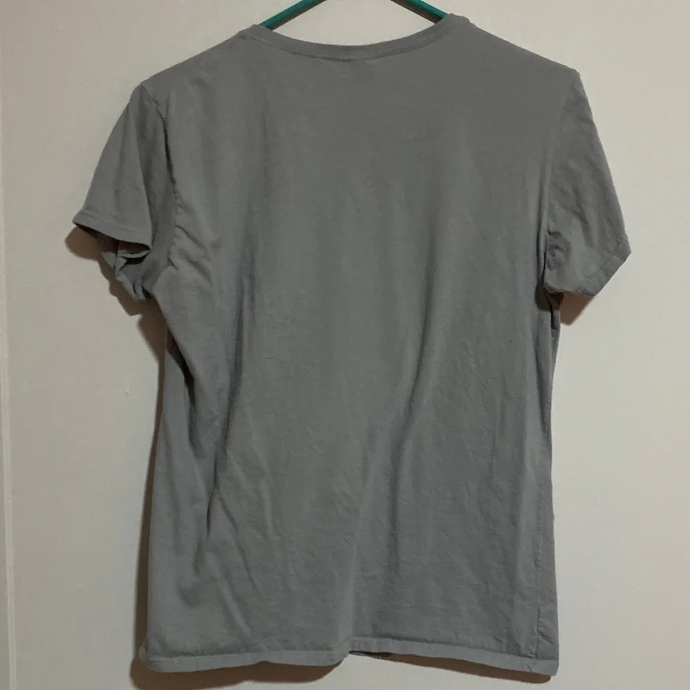 Anvil Gray Tee with Pink and Green Print